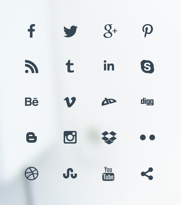 Clean Social Media Icons